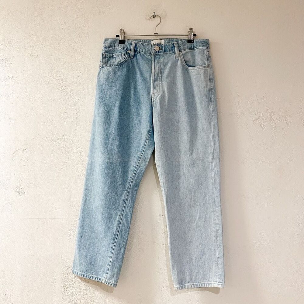 Frame Le Slouch Crop Jeans in Splitscreen Blue Size 27 - Picture 2 of 9